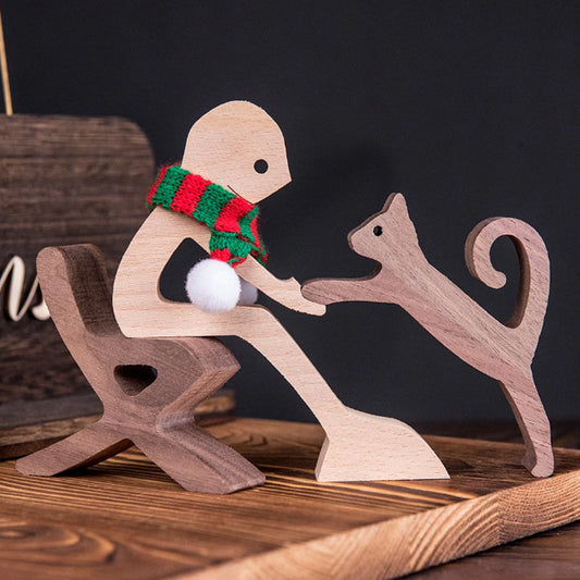 Christmas Wooden Puppy Family Creative Decorative Ornaments