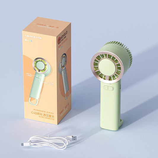 Ice Cooling Fan Handheld USB Rechargeable