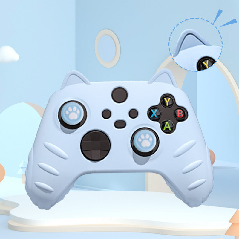 Cute Cat Ears All-inclusive Soft Shell Handle Silicon Rubber Sleeve