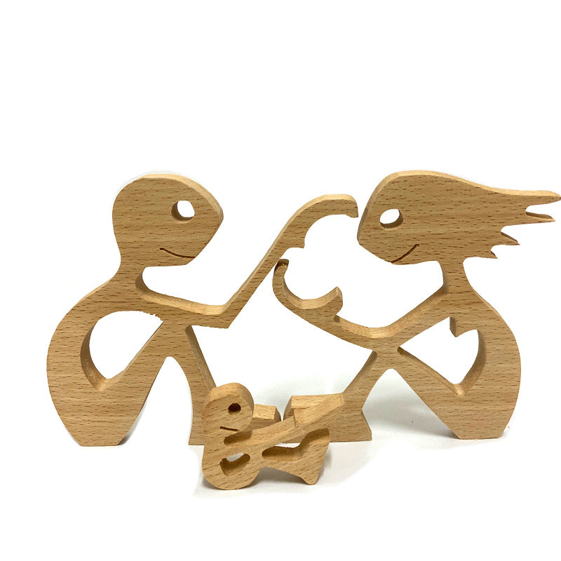 Lovers Heart-shaped Wooden Ornaments, Loving Family, Wooden Crafts, Holiday Decorations