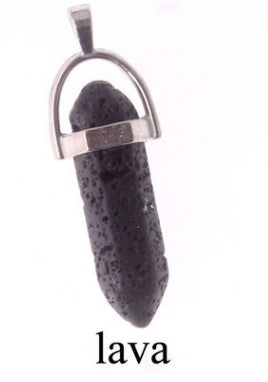 Natural Stone Hexagonal Prism Pendant