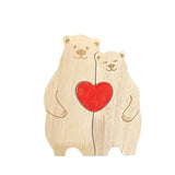 Wooden Mother-and-child Bear Doll Warm Family Zigsaw Puzzle Set Solid Wood