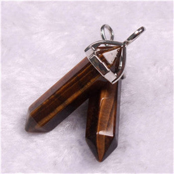 Natural Stone Hexagonal Prism Pendant
