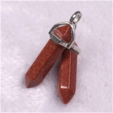 Natural Stone Hexagonal Prism Pendant