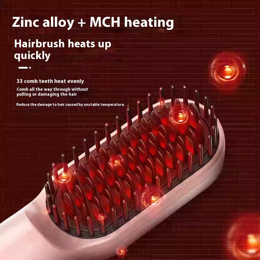 Charging Straight Comb Anion Portable Hair Curling Comb