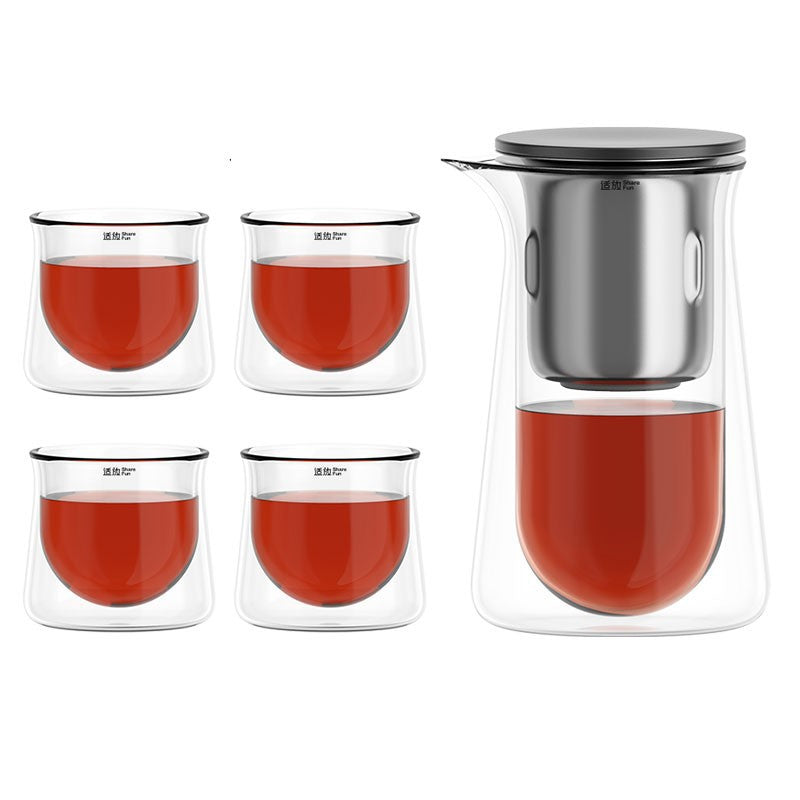 Magnetic Suction Elegant Cup One-click Tea Water Separation Push-type Teapot