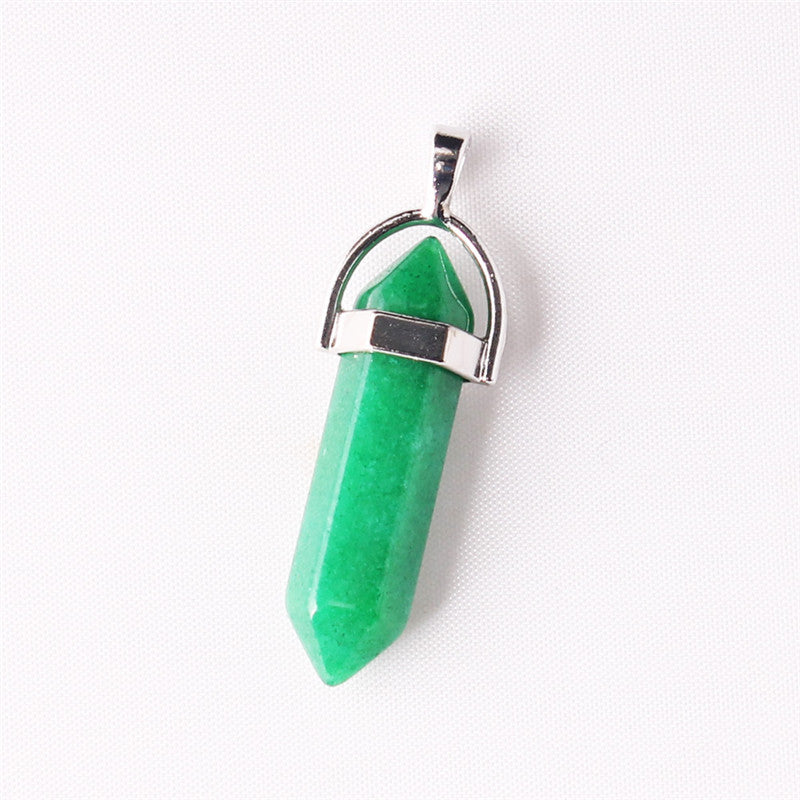 Natural Stone Hexagonal Prism Pendant