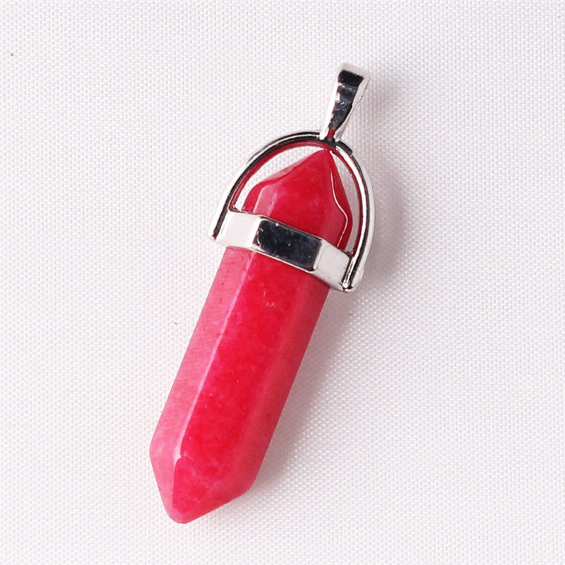 Natural Stone Hexagonal Prism Pendant