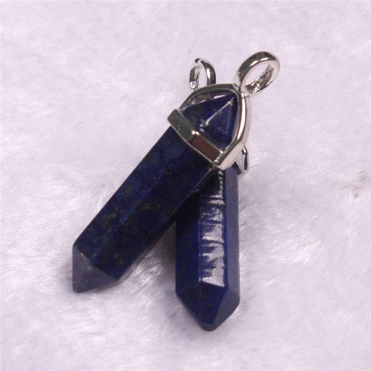 Natural Stone Hexagonal Prism Pendant