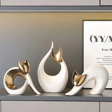 Nordic Simple Modern Lucky Cat Decoration Ceramic Light Luxury