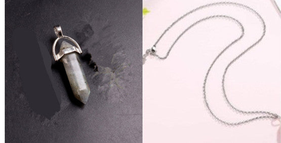 Natural Stone Hexagonal Prism Pendant
