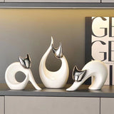 Nordic Simple Modern Lucky Cat Decoration Ceramic Light Luxury