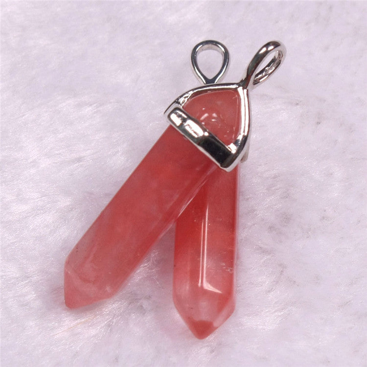 Natural Stone Hexagonal Prism Pendant