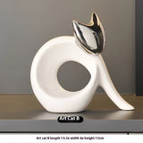 Nordic Simple Modern Lucky Cat Decoration Ceramic Light Luxury