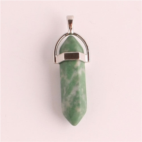 Natural Stone Hexagonal Prism Pendant