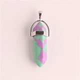 Natural Stone Hexagonal Prism Pendant