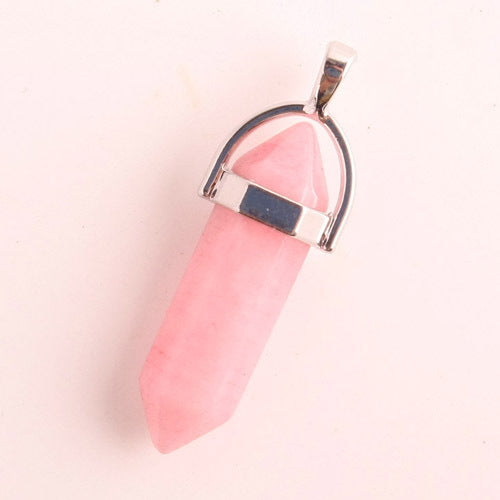 Natural Stone Hexagonal Prism Pendant