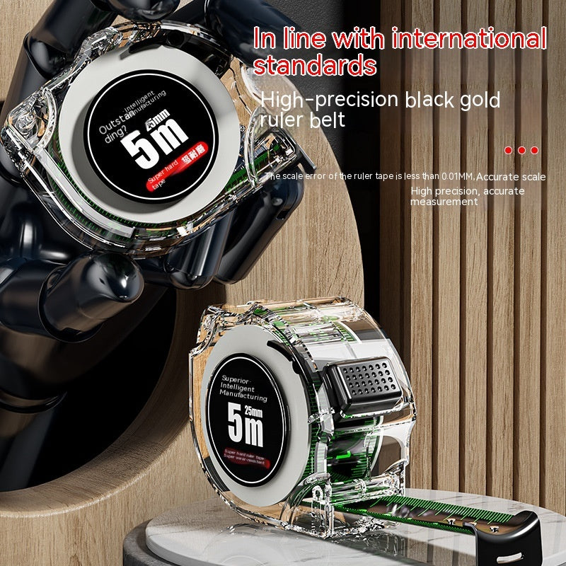 Thickened And Hardened Super Wear-resistant Transparent Fluorescent Tape Tape Measure