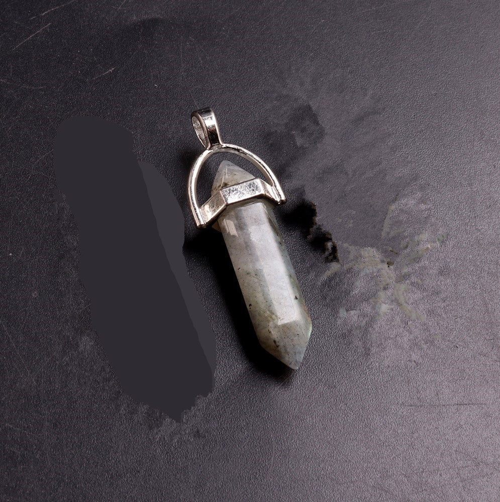 Natural Stone Hexagonal Prism Pendant