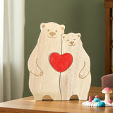 Wooden Mother-and-child Bear Doll Warm Family Zigsaw Puzzle Set Solid Wood