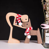Christmas Wooden Puppy Family Creative Decorative Ornaments