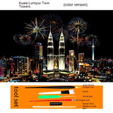 Colourful City Night Scene Hand Scratch Painting