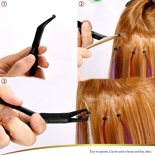 FOSHIO Sharp Nose Pliers Connecting Hair Tool Pliers Film