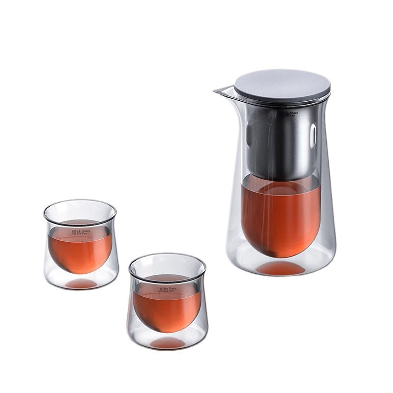 Magnetic Suction Elegant Cup One-click Tea Water Separation Push-type Teapot