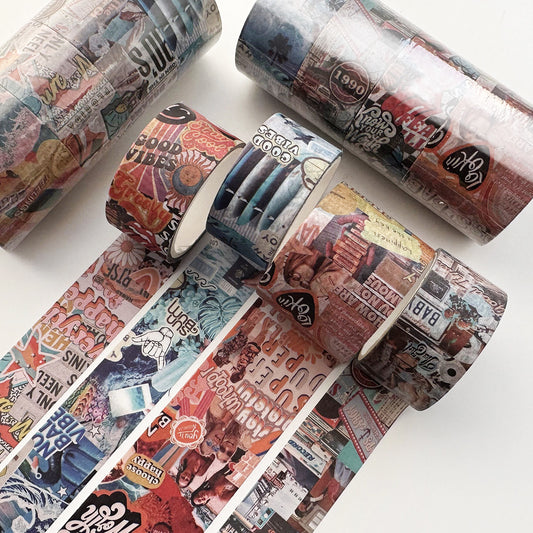 Retro Style And Paper Adhesive Tape Combination Journal Tape