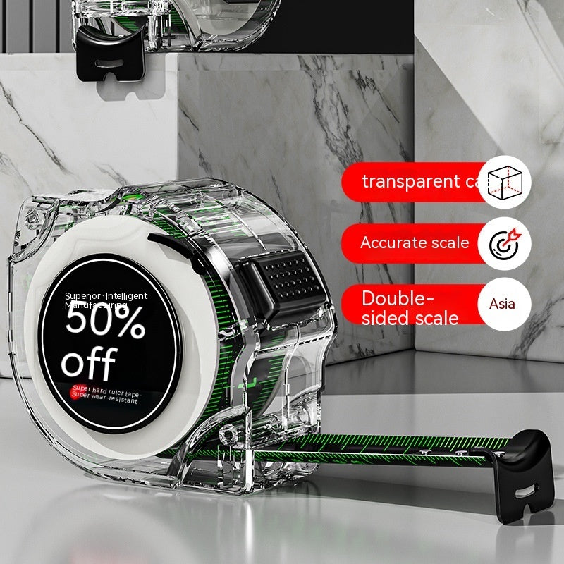 Thickened And Hardened Super Wear-resistant Transparent Fluorescent Tape Tape Measure