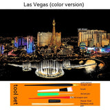 Colourful City Night Scene Hand Scratch Painting