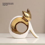 Nordic Simple Modern Lucky Cat Decoration Ceramic Light Luxury