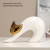 Nordic Simple Modern Lucky Cat Decoration Ceramic Light Luxury