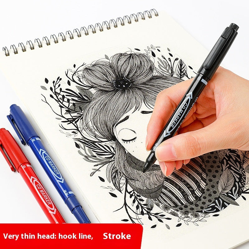 Indelible Thin Thick Head Hook Line Pen