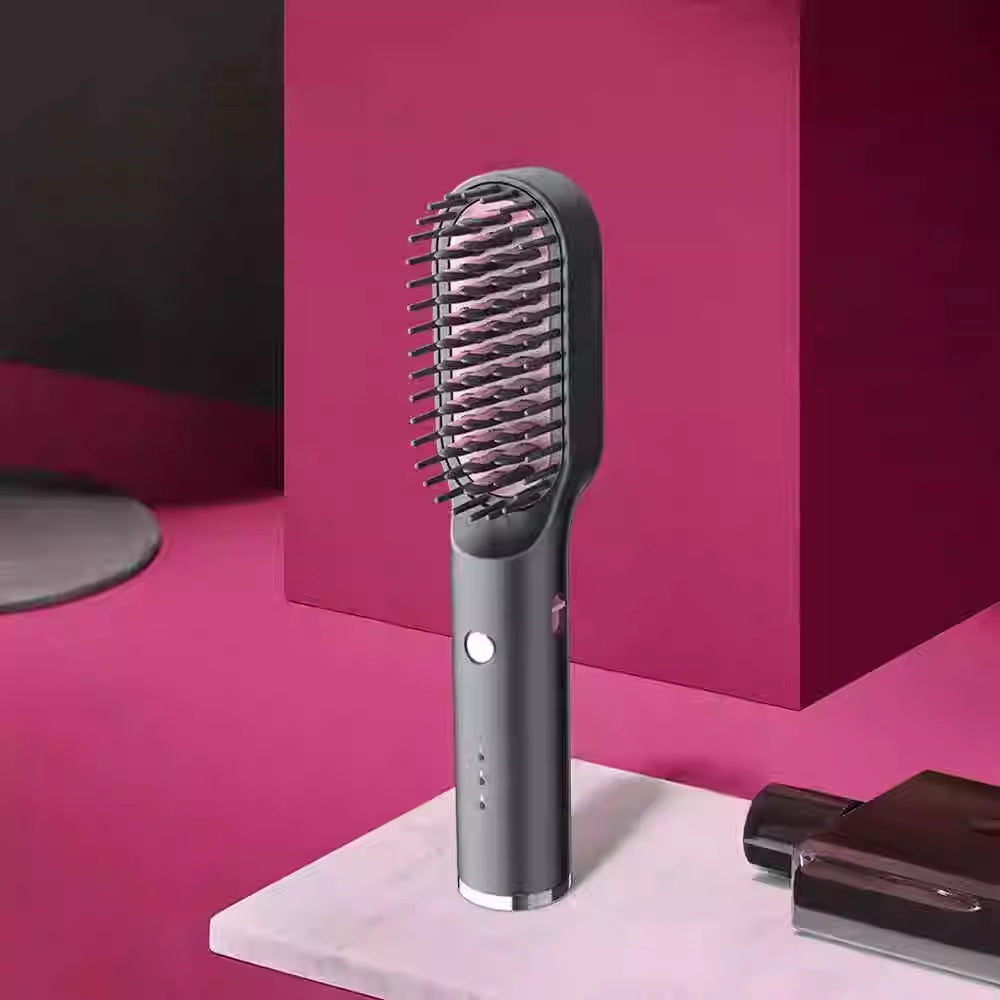 Charging Straight Comb Anion Portable Hair Curling Comb